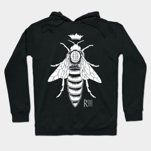 Queen Bee - White lines for dark clothing Hoodie